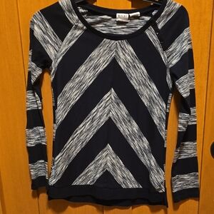 Roxy Blue and Gray Crew Neck Long Sleeve Top